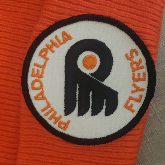 Vintage 70s Philadelphia Flyers Patch Handsewn Beanie Hat - Picture 2 of 2